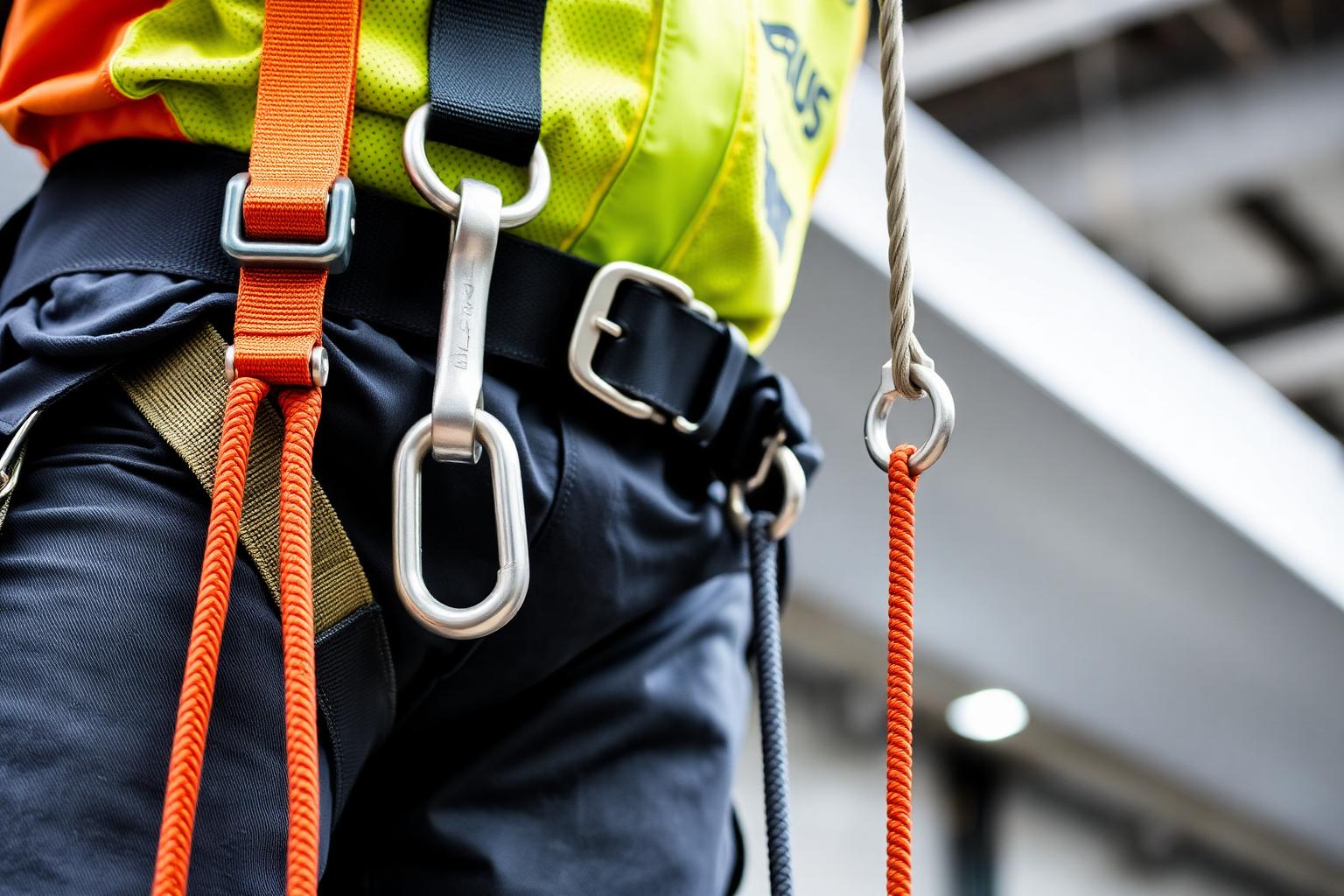 Fallsele med karabinkroker og forankring